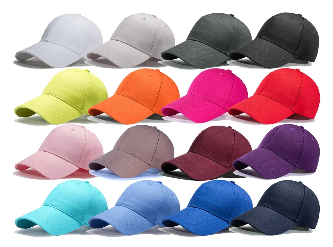 Bonés lisos em várias cores prontos para personalizar