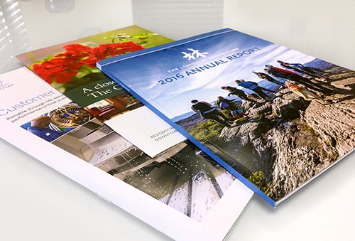 Impressos coloridos com fotos de paisagem